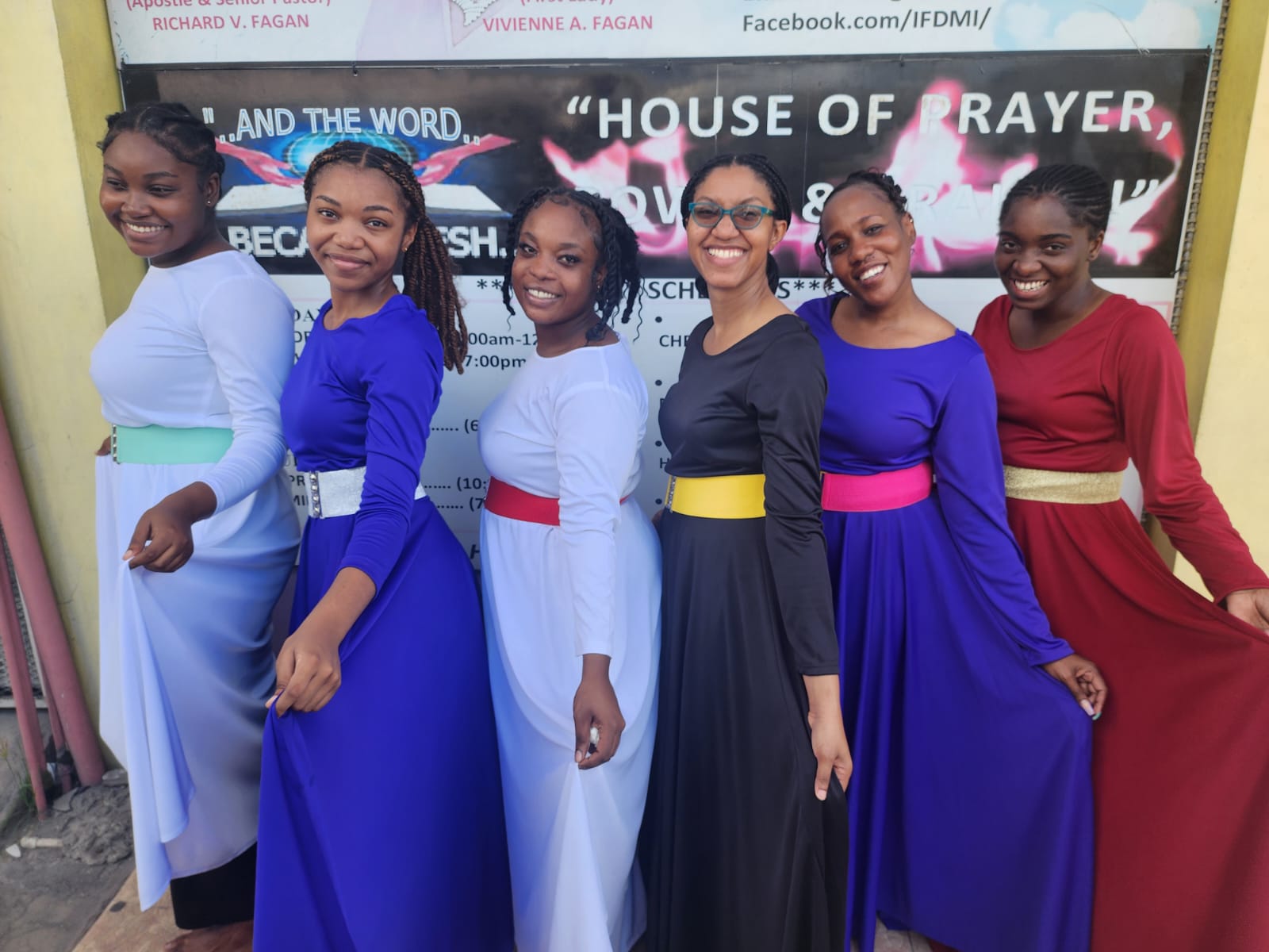 IFDMI Dance Ministry performing praise dance during worship service in Montego Bay Jamaica