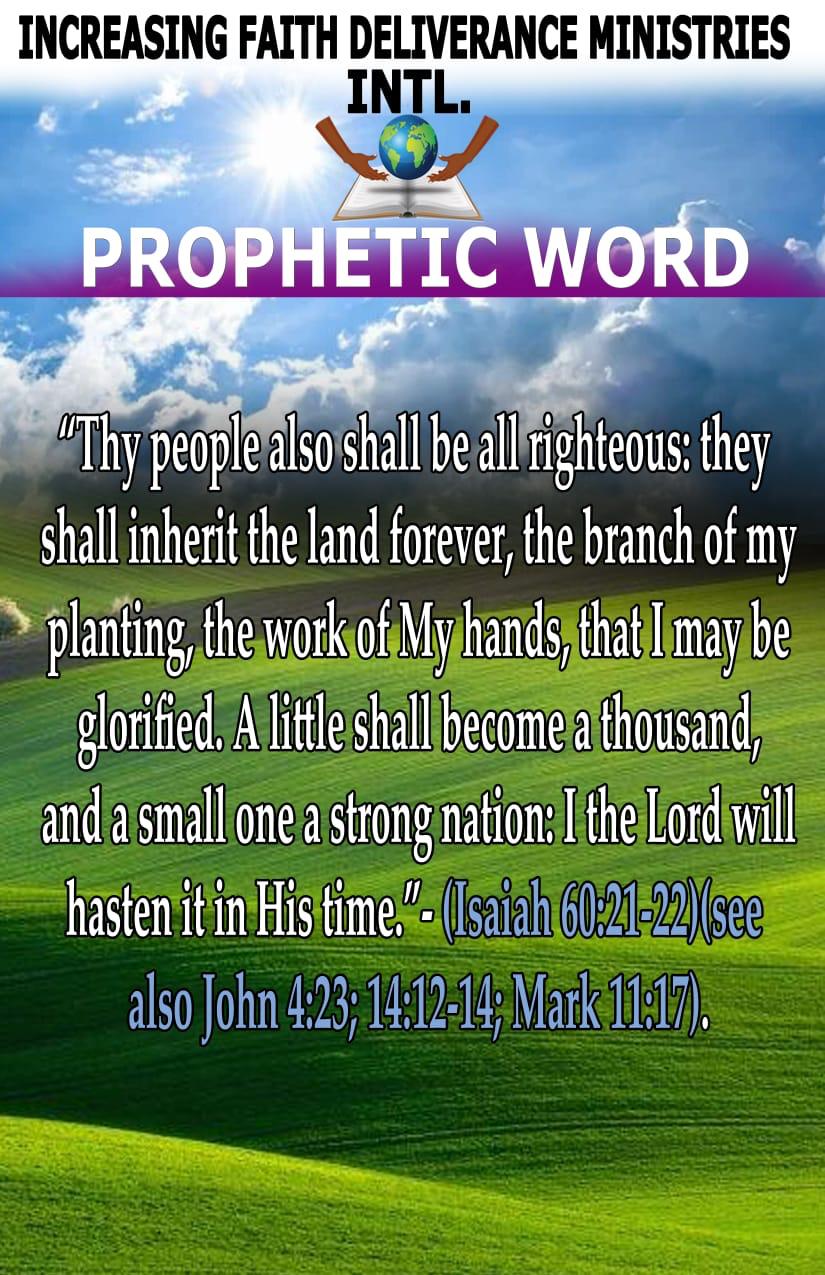 IFDMI Prophetic Word from Isaiah scripture for church ministry