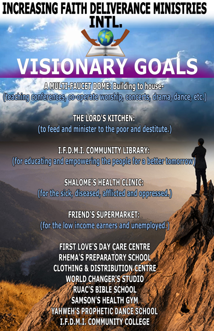 IFDMI Visionary Goals for faith healing and deliverance ministry Jamaica